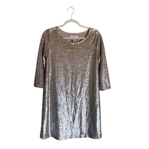 NWT BB Dakota gunmetal sequined shift dress size small